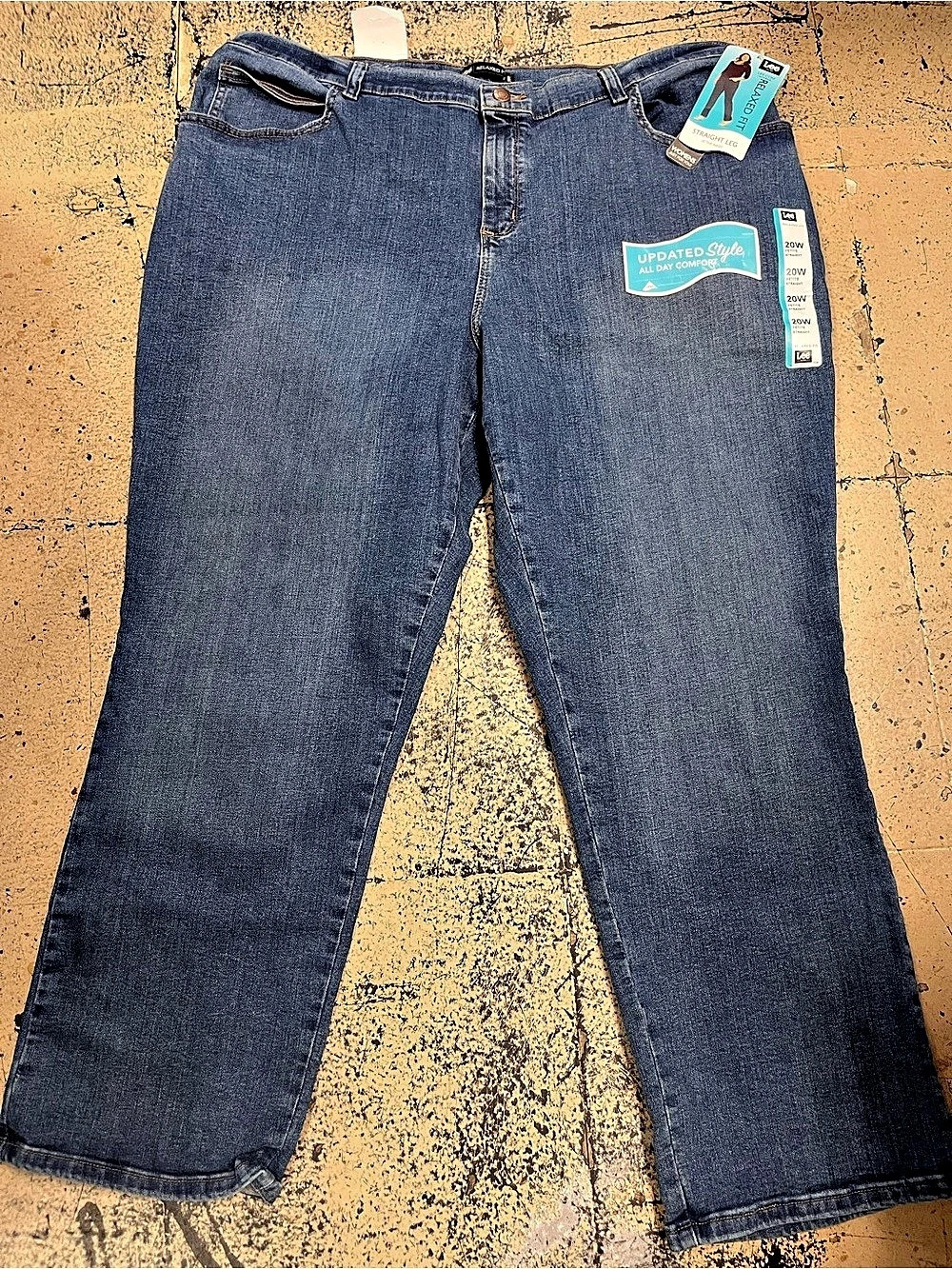 Lee Women's Relaxed Fit Straight Leg Jean Jeans Blue Waist 20W P